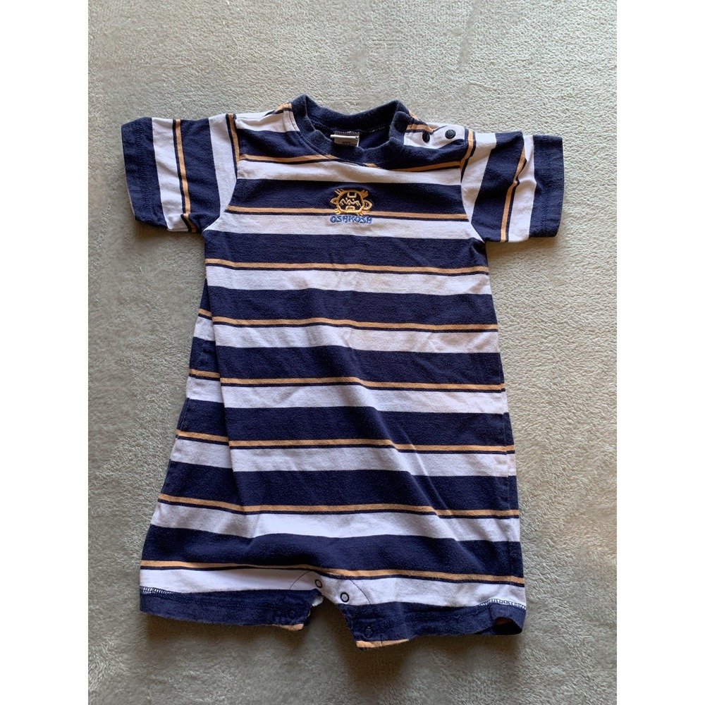 Baby Boys Osh Kosh Striped Romper One Piece Size 24‎ Months